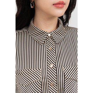 Đầm sơ mi kẻ nữ IVY moda MS 48B9678