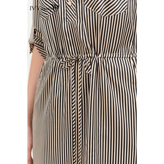 Đầm sơ mi kẻ nữ IVY moda MS 48B9678