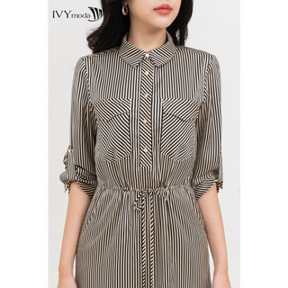 Đầm sơ mi kẻ nữ IVY moda MS 48B9678