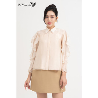 Áo sơ mi tay bèo nữ ivy moda ms 17b9533