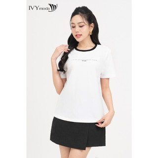Áo thun nữ stay phối viền ivy moda ms 57m8677