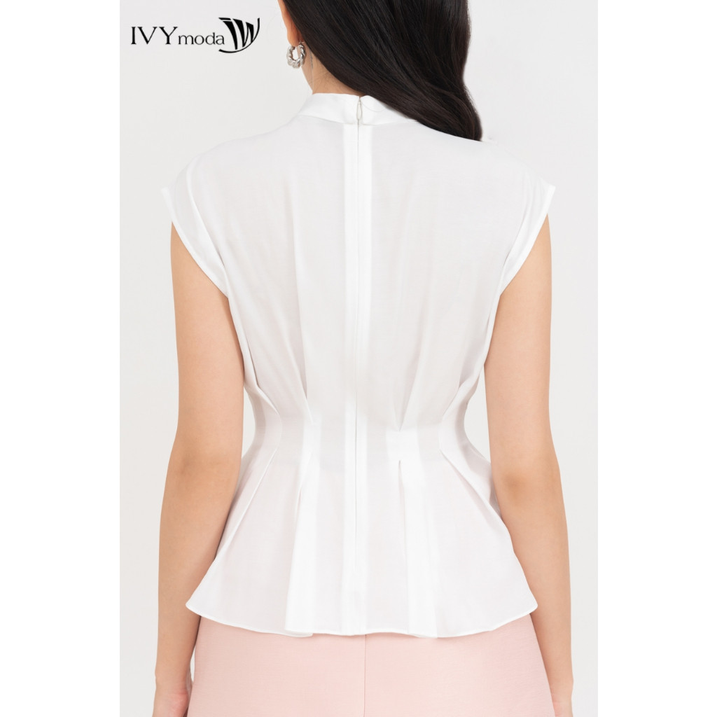 Áo sơ mi peplum cổ nơ nữ IVY moda MS 16M8717 | BigBuy360 - bigbuy360.vn