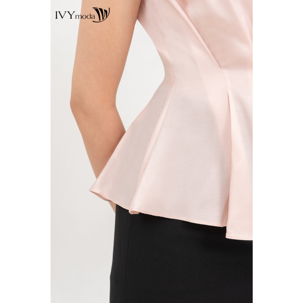 Áo sơ mi peplum cổ nơ nữ IVY moda MS 16M8717 | BigBuy360 - bigbuy360.vn
