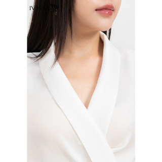 Sơ mi lụa nữ cổ V kèm nơ eo IVY moda MS 17B9512