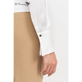 Sơ mi lụa nữ cổ V kèm nơ eo IVY moda MS 17B9512