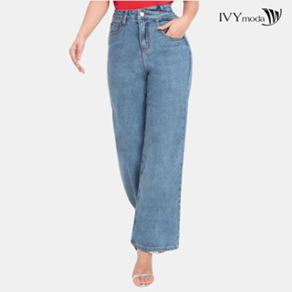 Quần Jeans suông cạp chéo nữ IVY moda MS 25M8739