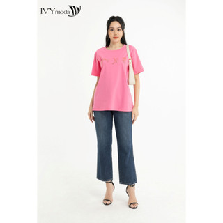 Áo thun nữ đính hạt IVY moda MS 57M7477