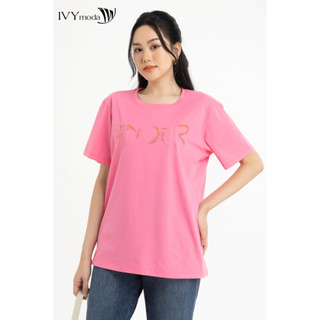 Áo thun nữ đính hạt IVY moda MS 57M7477