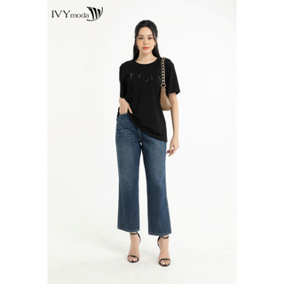 Áo thun nữ đính hạt IVY moda MS 57M7477