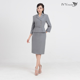 Set vest bộ khuy bạc - đai eo nữ ivy moda ms 67m8457