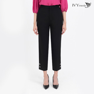 Quần dài gấu phối khuy nữ ivy moda ms 22m8305