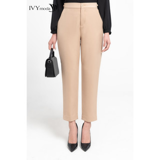 Quần baggy nữ cạp phối phụ kiện ivy moda ms 22m8212