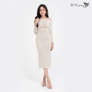 Đầm thun ôm trễ vai nữ ivy moda ms 42m8080