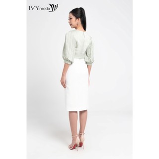 Áo lụa croptop eo cut-out nữ IVY moda MS 16M7911