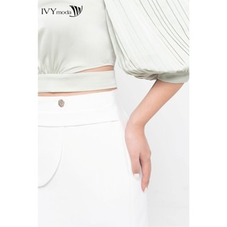 Áo lụa croptop eo cut-out nữ IVY moda MS 16M7911