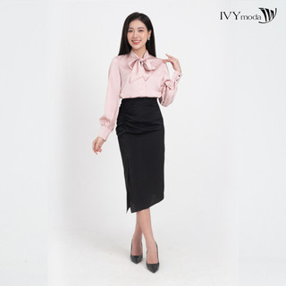 Chân váy midi nhún sườn ivy moda ms 30m8491