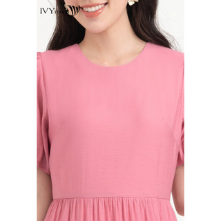 Đầm lụa xòe tay bồng nữ IVY moda MS 48M8304