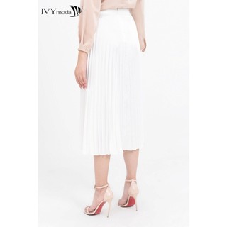 Chân váy lụa xếp ly dáng dài IVY moda MS 30M8172