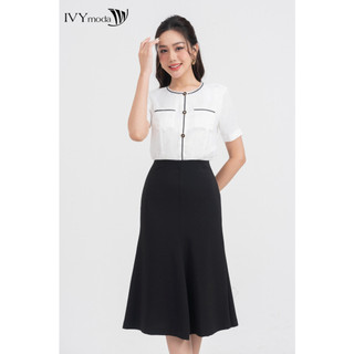 Đầm lụa đuôi cá nữ, đầm công sở dạo phố nữ IVY moda MS 48M8404