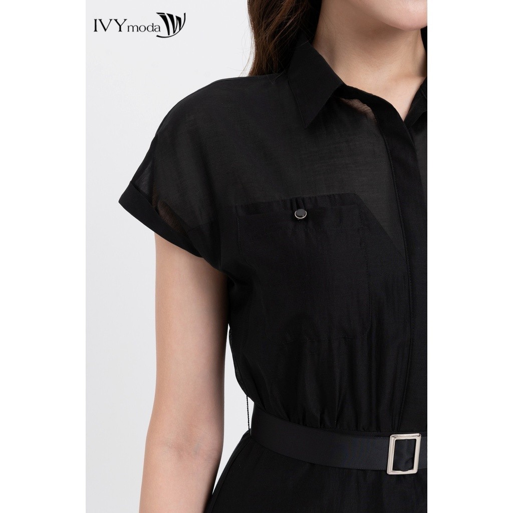 Đầm lụa dáng xòe phối đai nữ IVY moda MS 48M8275 | BigBuy360 - bigbuy360.vn