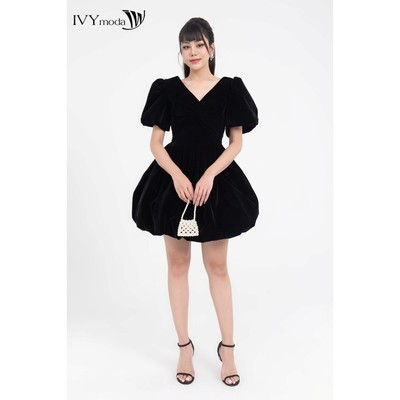 Đầm nhung xòe phồng nữ IVY moda MS 45S2759