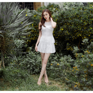 Chân váy ren xếp ly ivy moda ms 31m8295