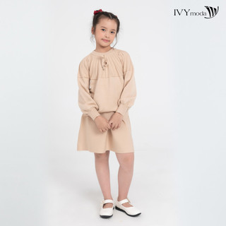 Áo len cổ cách điệu bé gái ivy moda ms 58g0850