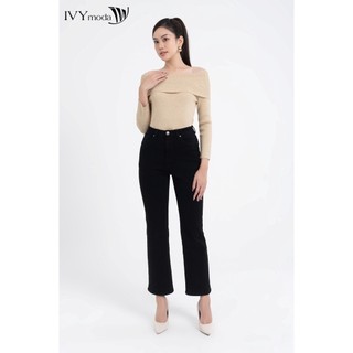 Áo len nữ dáng ôm trễ vai ivy moda ms 58m7804