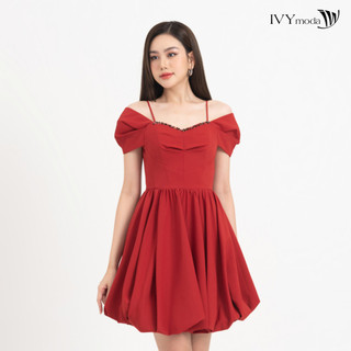 Đầm trễ vai dáng xòe nữ ivy moda ms 45s2758