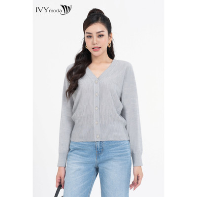 Áo khoác nữ len lông cừu, áo khoác len nữ mỏng nhẹ IVY moda MS 77M7812