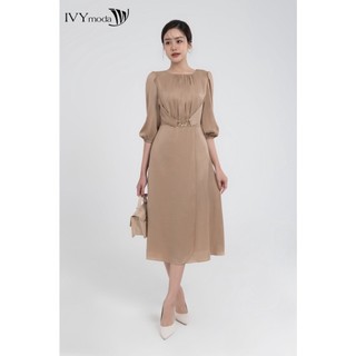 Đầm lụa lệch tà dáng maxi ivy moda ms 48m8002