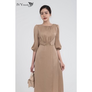Đầm lụa lệch tà dáng maxi IVY moda MS 48M8002