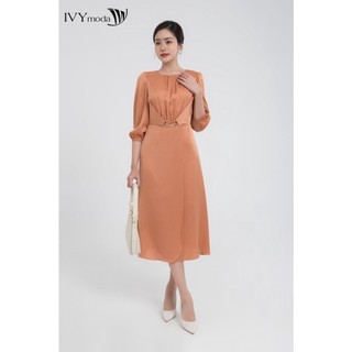Đầm lụa lệch tà dáng maxi IVY moda MS 48M8002