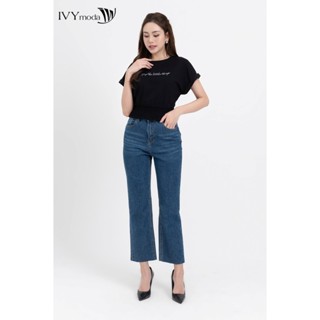 Quần jeans ống đứng nữ dáng slim fit IVY moda MS 25M7848