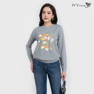 Áo thun họa tiết dài tay nữ ivy moda ms 58m8024