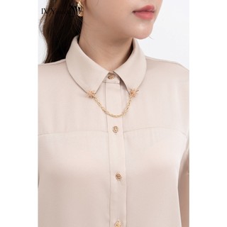 Áo sơ mi lụa phối phụ kiện nữ IVY moda MS 17M8159