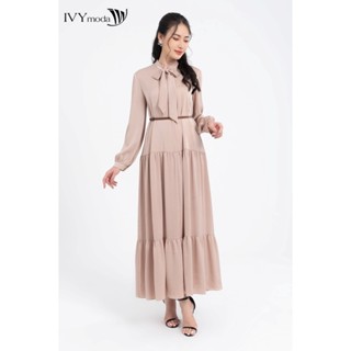 Đầm maxi lụa nữ (KHÔNG KÈM ĐAI) IVY moda MS 48M7996