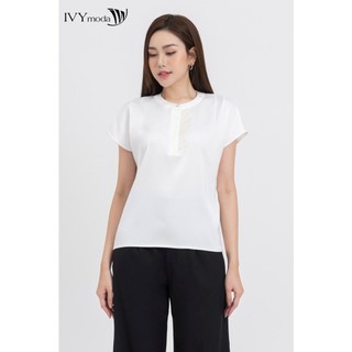 Áo lụa cổ tàu trụ nữ IVY moda MS 16M8301