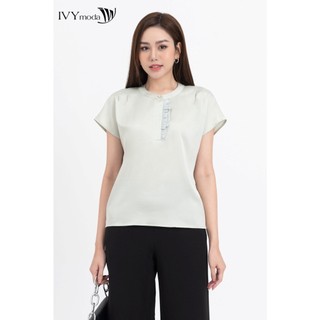 Áo lụa cổ tàu trụ nữ IVY moda MS 16M8301
