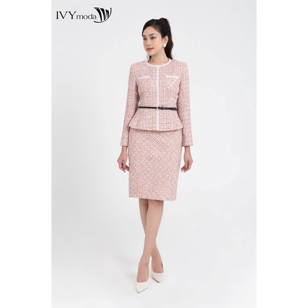 Áo Peplum tweed suit nữ IVY moda MS 67M8088