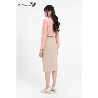 Áo lụa cổ xếp chéo nữ IVY moda MS 17M8167