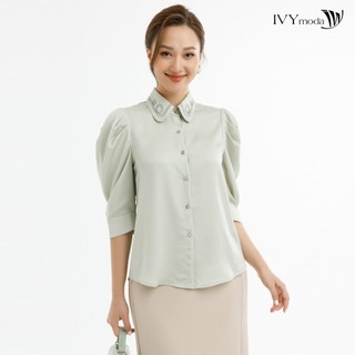 Áo sơ mi lụa nữ IVY moda MS 16M7579