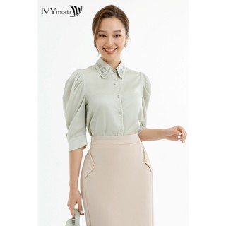 Áo sơ mi lụa nữ IVY moda MS 16M7579