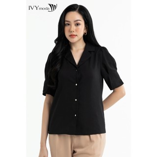 Áo sơ mi lụa nữ cổ bẻ 2 ve IVY moda MS 16M7400