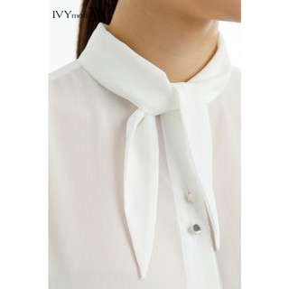 Áo lụa cổ cao phối nơ nữ IVY moda MS 16M7522