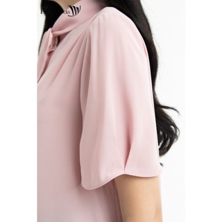 Áo lụa cổ cao phối nơ nữ IVY moda MS 16M7522
