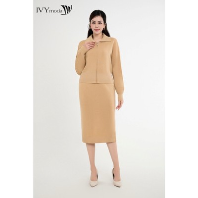Áo khoác len lông cừu merino nữ IVY moda MS 77M7810