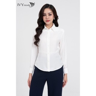 Áo sơ mi nữ tay lửng ivy moda ms 17m8114