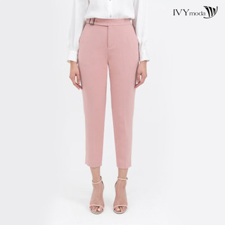 Quần ống đứng nữ phối đai lệch ivy moda ms 22m7577