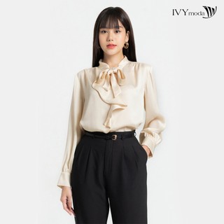 Áo lụa nữ phối bèo ivy moda ms 17m7972